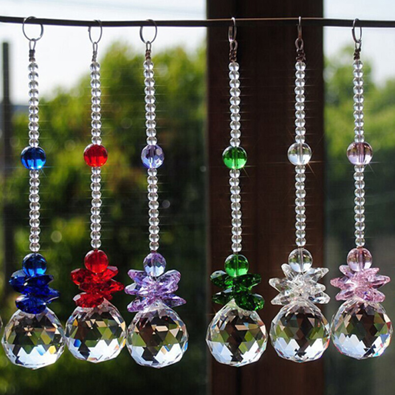

5PCS K9 Crystal Suncatcher Ball Prisms Pendant Window Decor Home Decoration Hanging Drop Pendulum 20mm W016