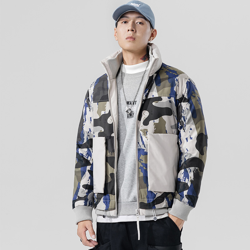 

Winter New Jacket Men' 90 White Duck Down Jacket Casual Ins Camouflage Warm Trend Big Pocket Male Parka Doudoune Homme, Camouflage white