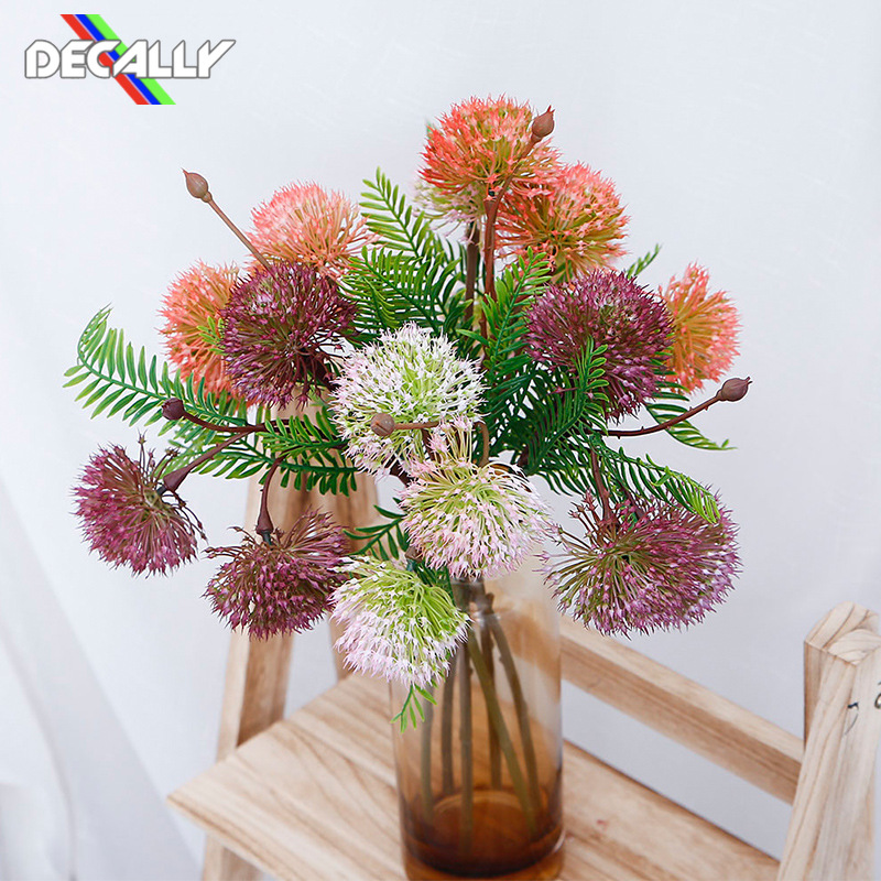 

5pcs/bunch Mini Chrysanthemum Flower Ball Silk Artificial Flowers for Wedding Decoration Bridal Flores Fake Flowers Art, Green