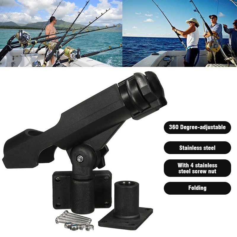 

1PCS Fishing Support Rod Holder Bracket Kayaking Yacht Fishing Tackle Tool 360 Degrees Rotatable with Screws for Boat