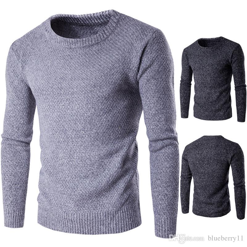 

Men's Sweaters Winter Cashmere Sweater Crewneck Wool Pullover Solid Color Authentic Top Jumpers Pull Homme Plus Size M-2XL, Brown