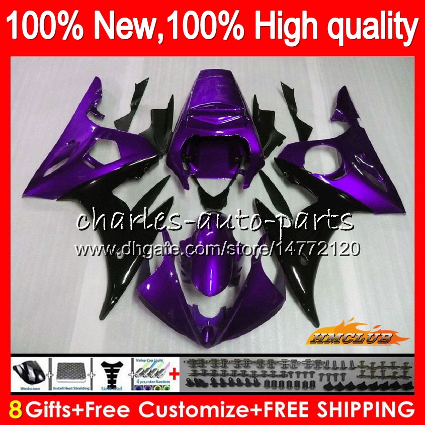 

Body +8Gifts For YAMAHA YZF600 YZF R6 600CC YZFR6 03 04 05 59HC.120 metal purple YZF 600 R 6 03-05 YZF-600 YZF-R6 2003 2004 2005 Fairing Kit, No. 1