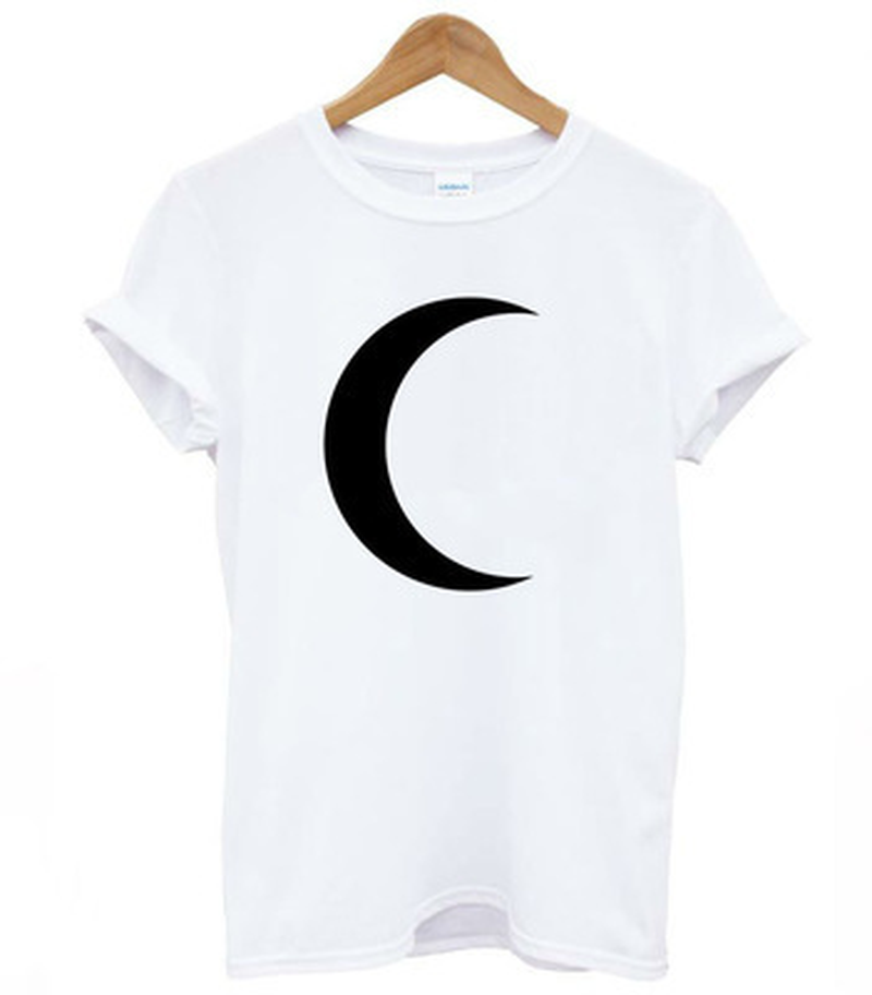 

Moon Print T Shirt Women Short Sleeve O Neck Loose Tshirt 2021 Summer Women Tee Shirt Tops Camisetas Mujer, White
