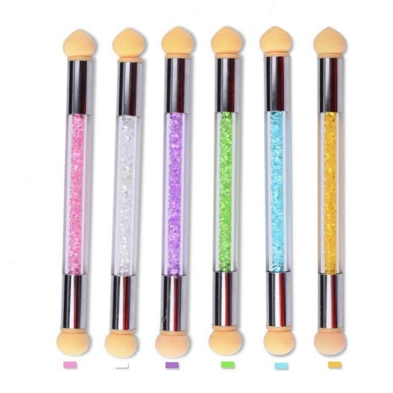 

Portable Washable Double Head Sponge Smudge Pen Nail Art Painting Dotting Tool