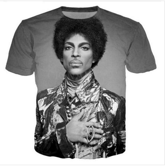 Nouvelle arrivée Hip Hop Style d'été chanteur Prince Roger Nelson drôle impression 3D hommes femmes mode t-shirt hauts livraison gratuite XS09