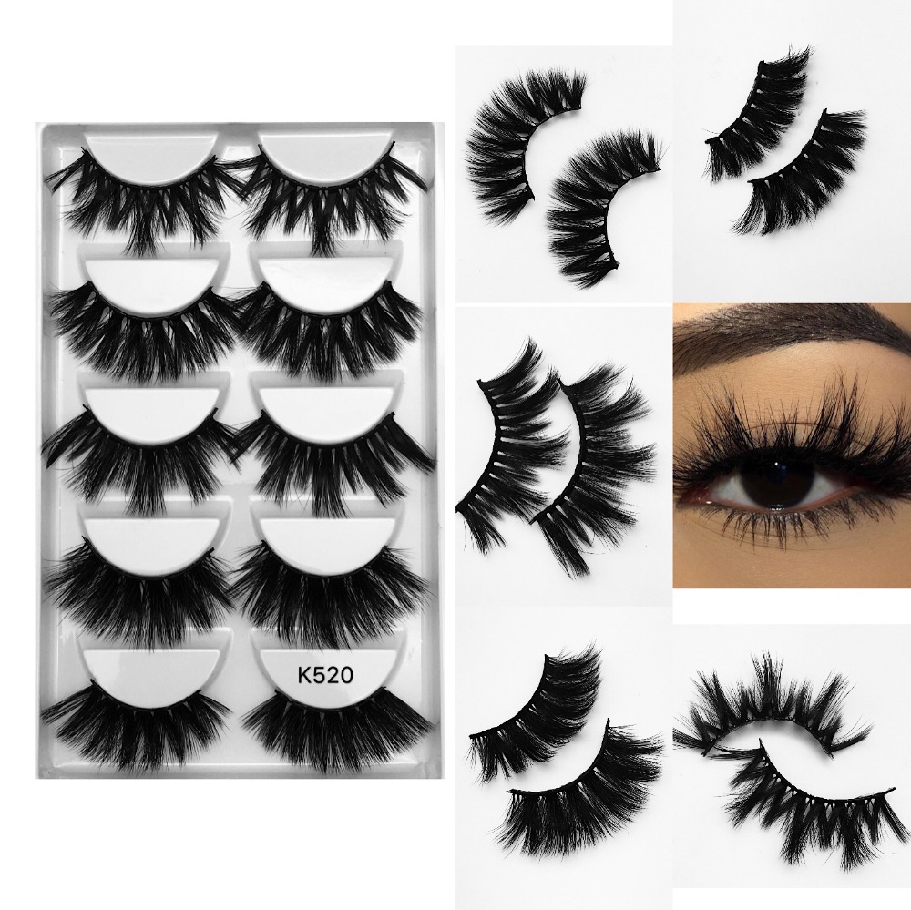 

NEW 5pairs 25mm 3D Thick Mink Eyelashes Fake Lashes Long Makeup Mink Lashes Eyelash Extension False Eyelashes Mixed model