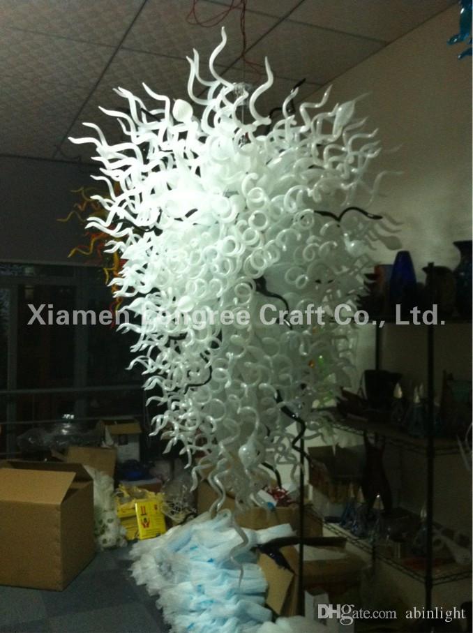 

C99-Art White Hand Blown Chandelier Light Modern lamp Crystal Hanging Glass LED Pendant Lamps for Home Decoration