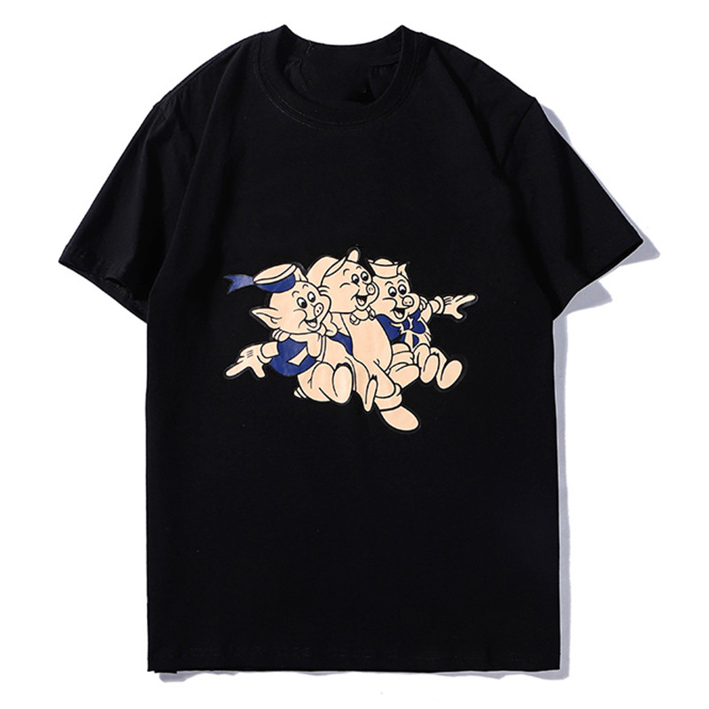 

Fashion New Mens stylist T Shirt Casual Mens stylist Cotton Pig Printing T Shirt Short Sleeve Men Women Short Sleeve Tees, White