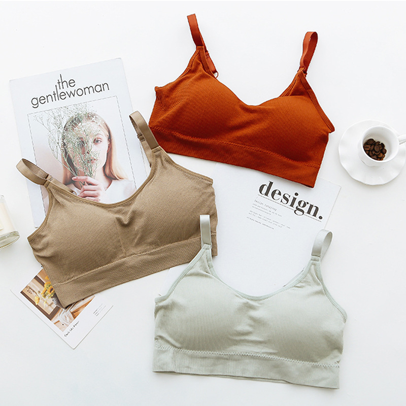 

No Rims With Pads Sports Bra For Women Push Up Bralette Average Size Breathable Soft Elastic 6 Colors Crop Top