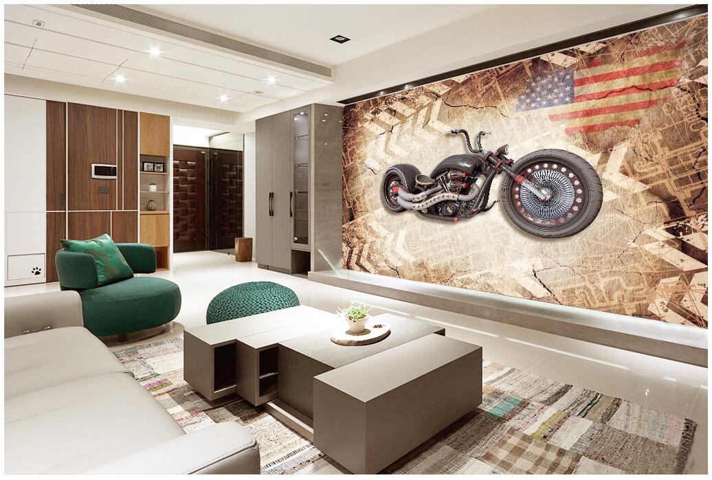 

WDBH custom photo 3d wallpaper Motorcycle locomotive retro nostalgia tv background room home decor 3d wall murals wallpaper for walls 3 d, Non-woven wallpaper