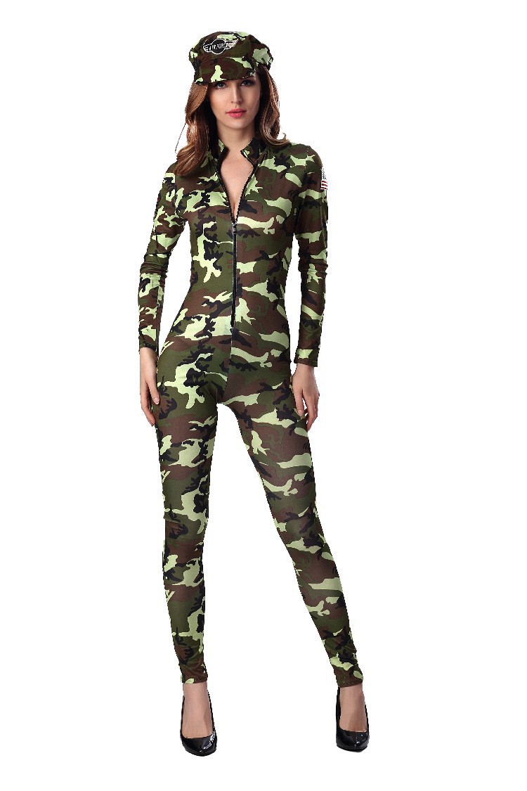 SOLDATO dell/'esercito per adulti Costume Donna Ragazza Mimetica Uniforme Costume Vestito