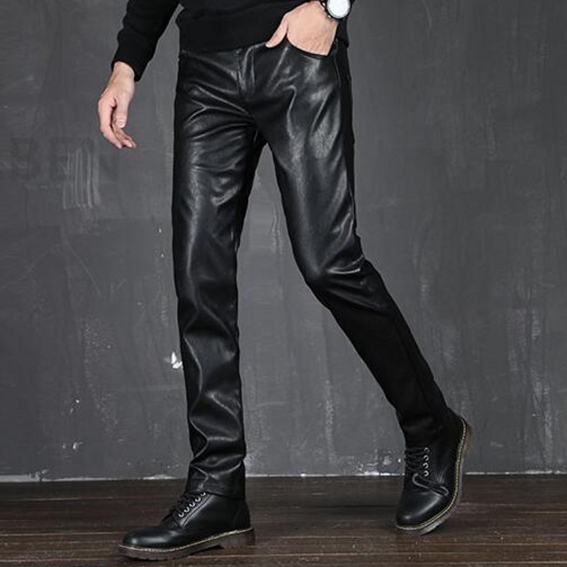 men wearing leather pants