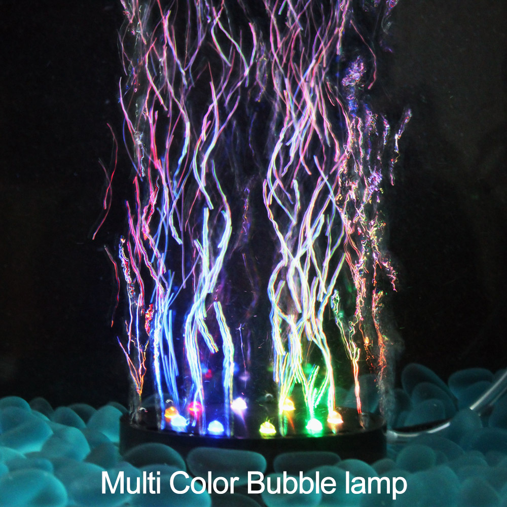 

Multi-color Aquarium Diving Lights LED Gas Disk Lamp Round Bubble Fish Tank Landscaping Decoration 9 leds / 12 leds