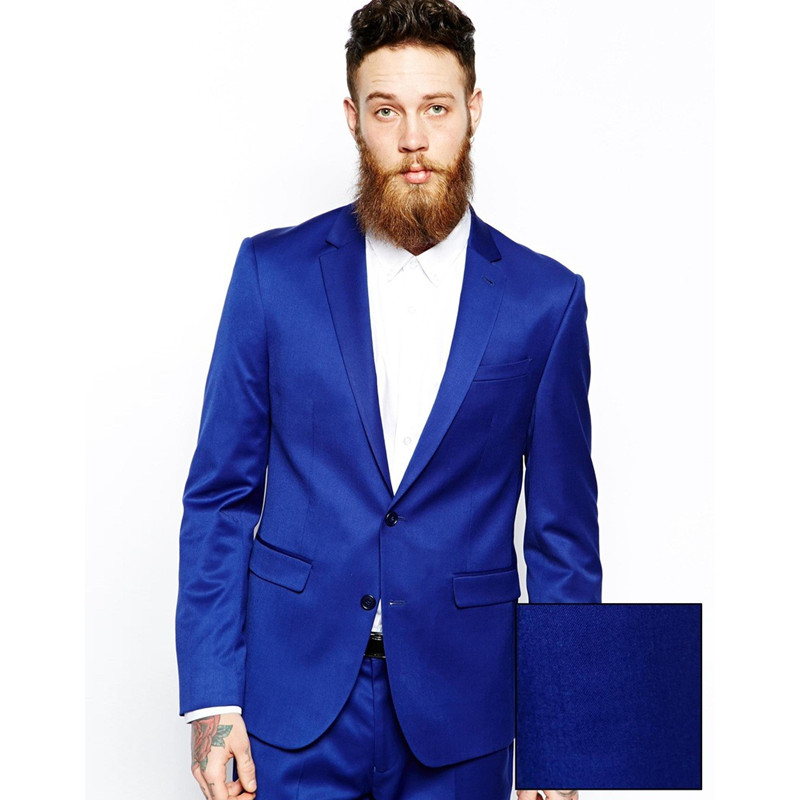 

Bule Hot Sale Notch Lapel Tuxedos Fashion Custume Made Men Suits (Jacket+Pants) Latest Design Terno Masculino Blazer Men, Silver