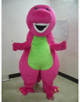 

2018 Discount factory sale hot Profession Barney Dinosaur Mascot Costumes Halloween Cartoon Adult Size Fancy Dress, As pic