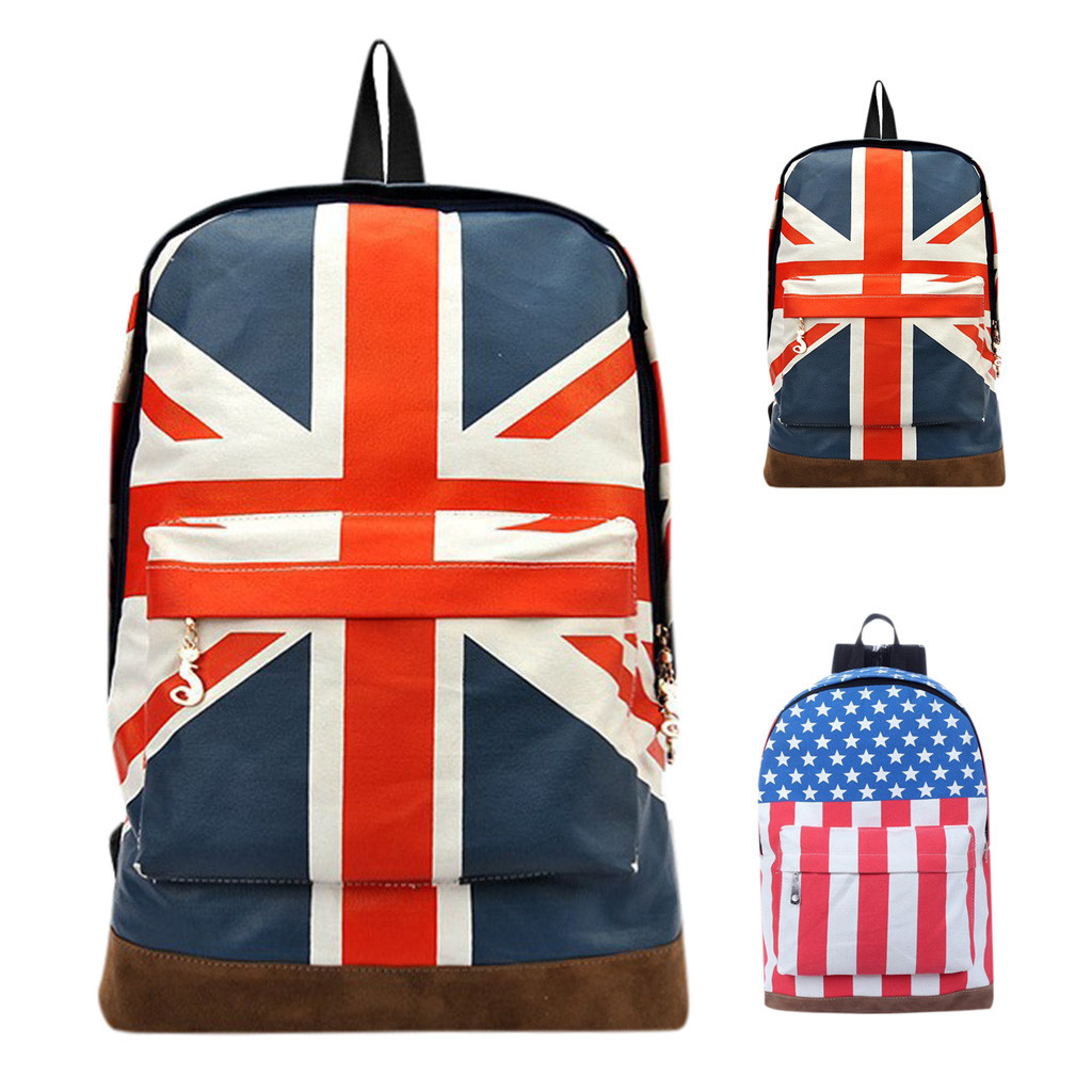 

Designer-New Fashion union jack travel backpack Casual Women Bag UK British Flag Style canvas Shoulder School Bag Travel mochila lona