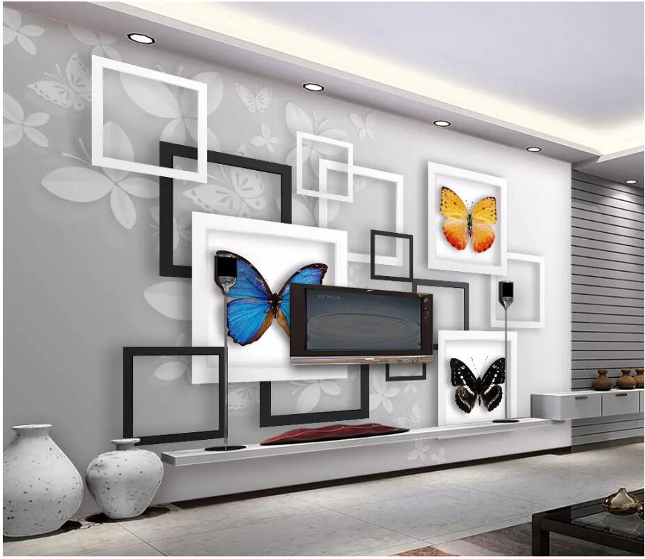 

WDBH 3d wallpaper custom photo Geometric abstract fantasy butterfly background living room home decor 3d wall murals wallpaper for walls 3 d, Non-woven wallpaper