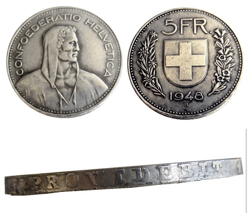 

Switzerland (Confederation) 1948 Silver 5 Francs (5 Franken) Copy Coin diameter:31.45mm Wholesale