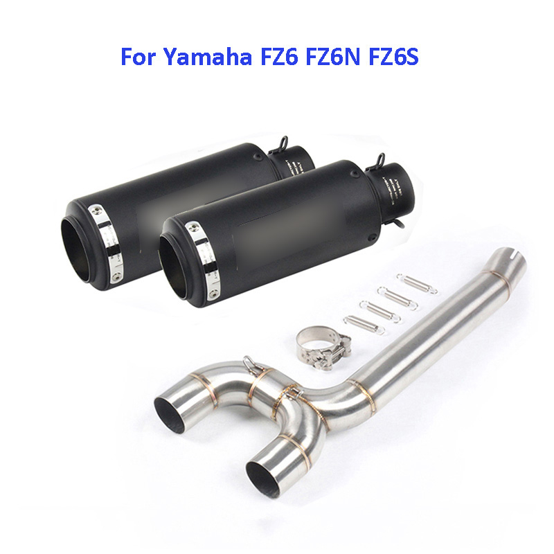 

For FZ6 FZ6S FZ6N Motorcycle Exhaust Pipe Muffler Escape Tip Middle Mid Link Tube System Slip on