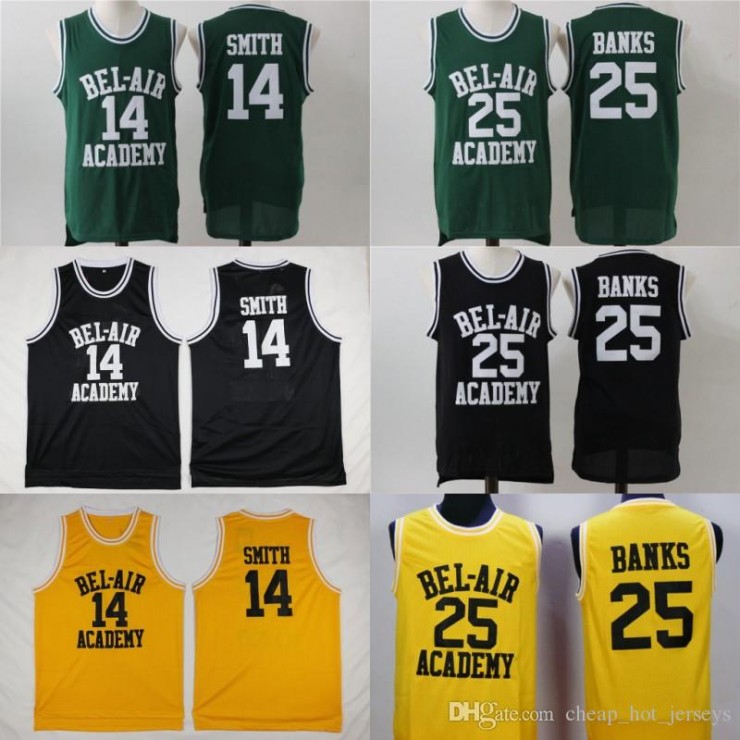 14 Will Smith Jersey Men BEL-AIR (BEL AIR) Academy Basketball OF The Fresh Prince Jerseys 25 Carlton Banks Clothes Uniform