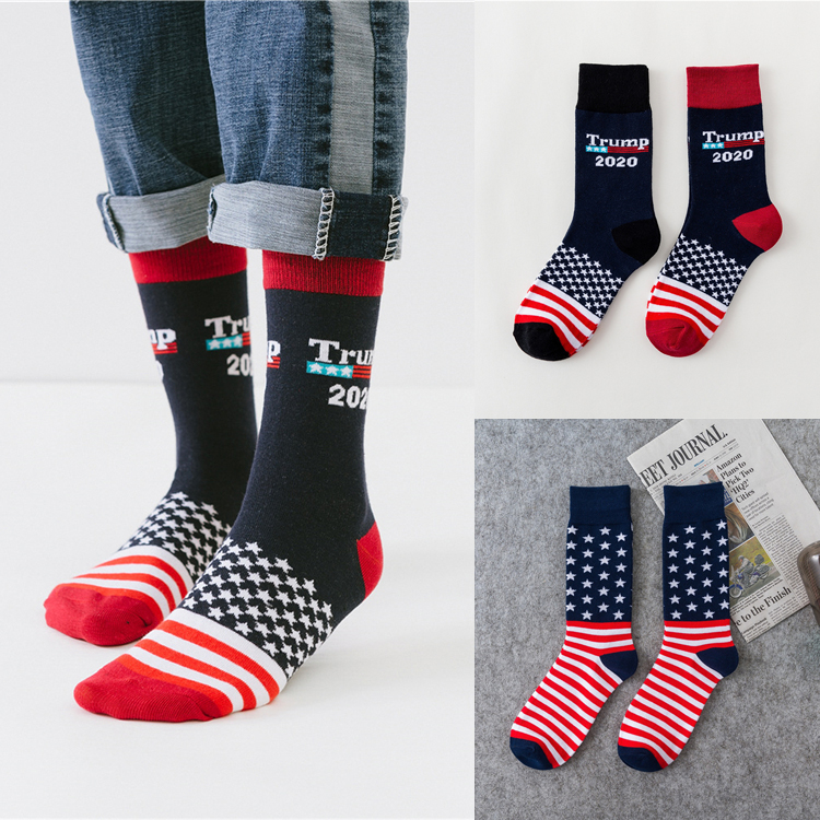 

US Trump 2020 Sports sock 4 styles trump USA Flags Pattern Lovers stocking Fashion Hose Fit Men Woman AJY679, Mixed styles