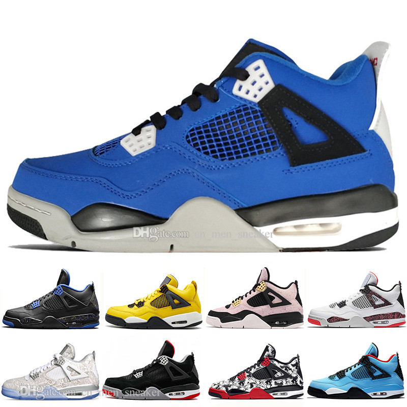 

With Box Hot Cheap Newest Bred 4 4s What The Cactus Jack Laser Wings Mens Basketball Shoes Eminem Pale Citron Men Sports Designer Sneakers, #25