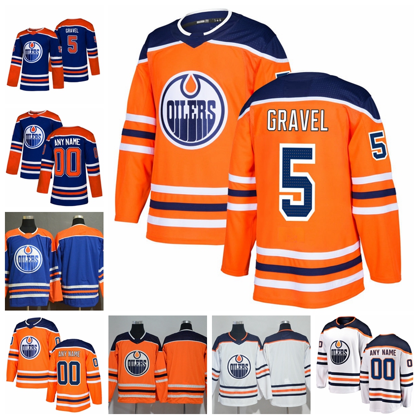 

2019 Customize Kevin Gravel Edmonton Oilers Stitched Jerseys Custom Alternate Blue Shirts #5 Kevin Gravel Hockey Jerseys S, Custom blue