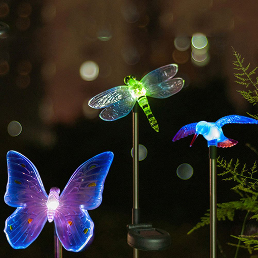 

RGB LED Solar Garden Light Outdoor Waterproof For Garden Decoration Butterfly Bird Dragonfly Modern path Lawn Solar Lamp Decor