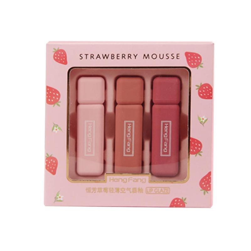 

3pcs/set Velvet Matte Lipstick Kit Lips Makeup Beauty Cosmetic Red Lips Rouge A Levre Waterproof Nude Matte Lip Stick, Army green