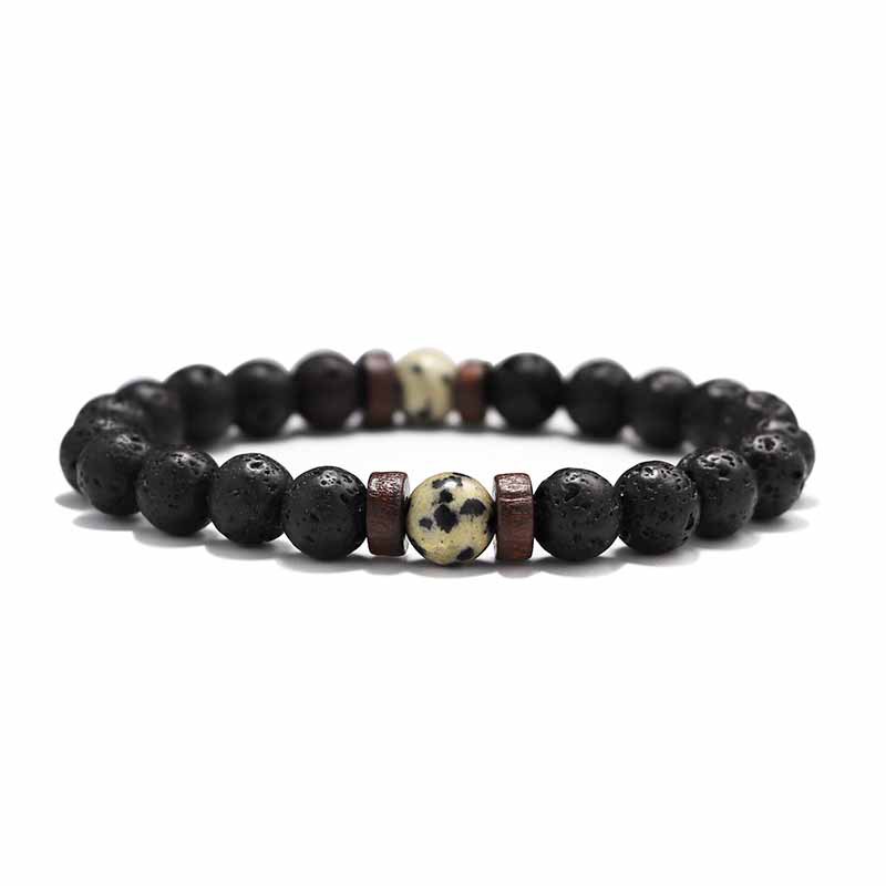 

2020 European and American Designer Jewelry Bangle Fashion Accessories Volcanic Stone Bead Bracelet Natural Stone Men and Women Bracelet