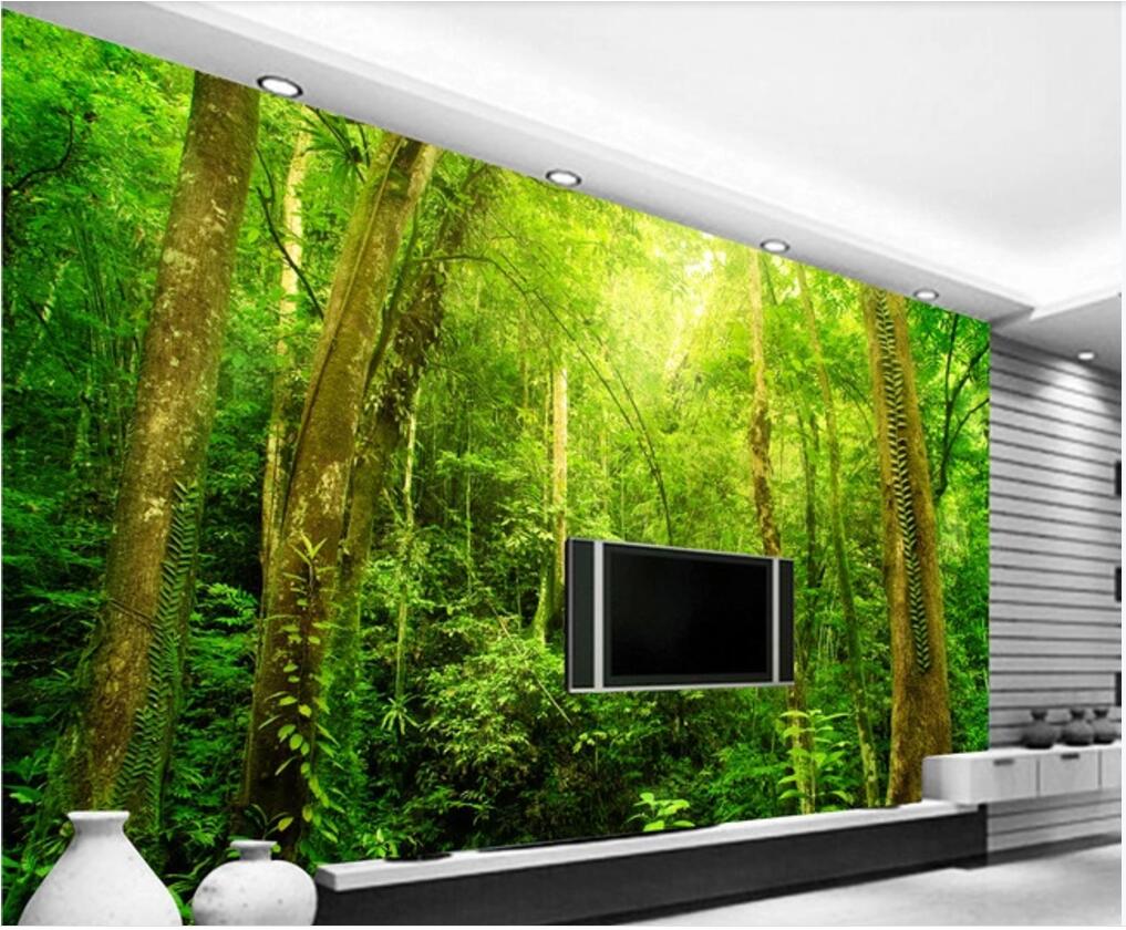 

WDBH 3d wallpaer custom photo mural on the wall Sunshine forest big tree scenery TV background decor living room wallpaper for walls 3 d, Non-woven