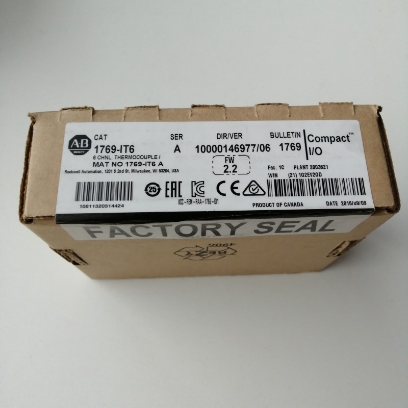 

Allen Bradley 1769-IT6 6 Channel Thermocouple/Mv PLC Input Module 1769IT6 New In Box Please Contact us Check Stock Before Payment