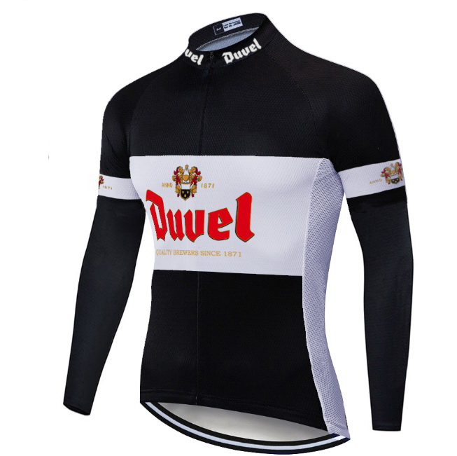 

WINTER FLEECE THERMAL ONLY CYCLING JACKETS CLOTHING LONG JERSEY ROPA CICLISMO DUVEL BEER Retro CLASSIC BLACK SIZE:XS-4XL, Black;red