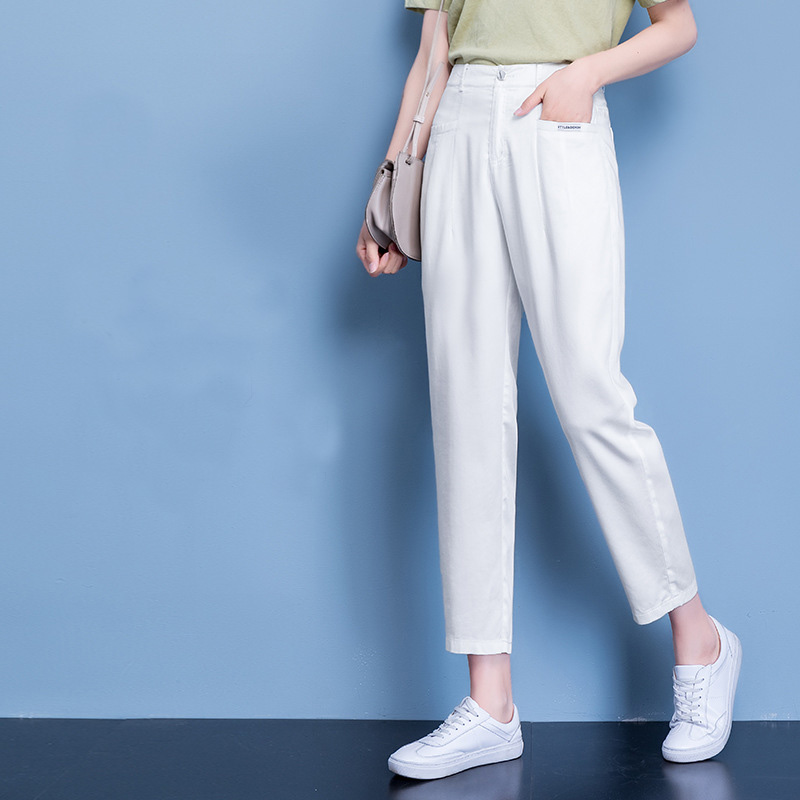 

Summer Women High Waist Jeans Pants Loose Denim Jeans Ankle Length Pants Female Casual Thin Slim Trousers For Girls, Blue