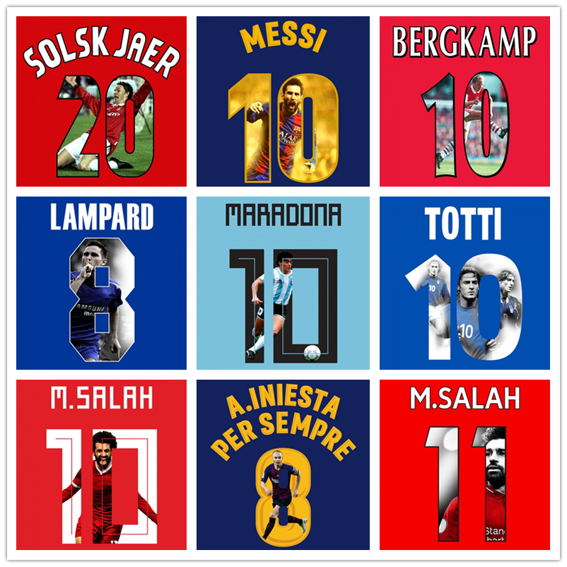 

nameset printing Gallery Style neymar messi salah maradona roman rooney Solskjaer cantona giggs iniesta beckham kane zico zidane raul tott