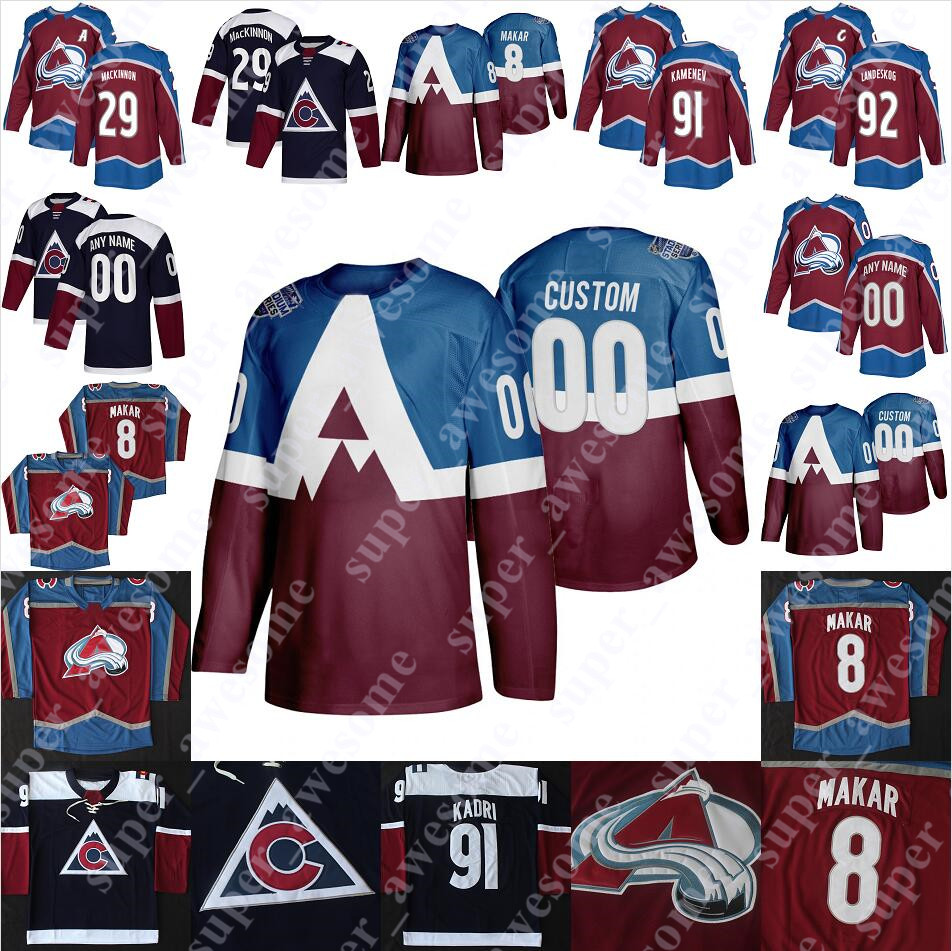 

2020 Stadium Series Colorado Avalanche Jersey Nazem Kadri Cale Makar Mikko Rantanen Nathan MacKinnon Gabriel Landeskog Bellemare Donskoi, Women navy