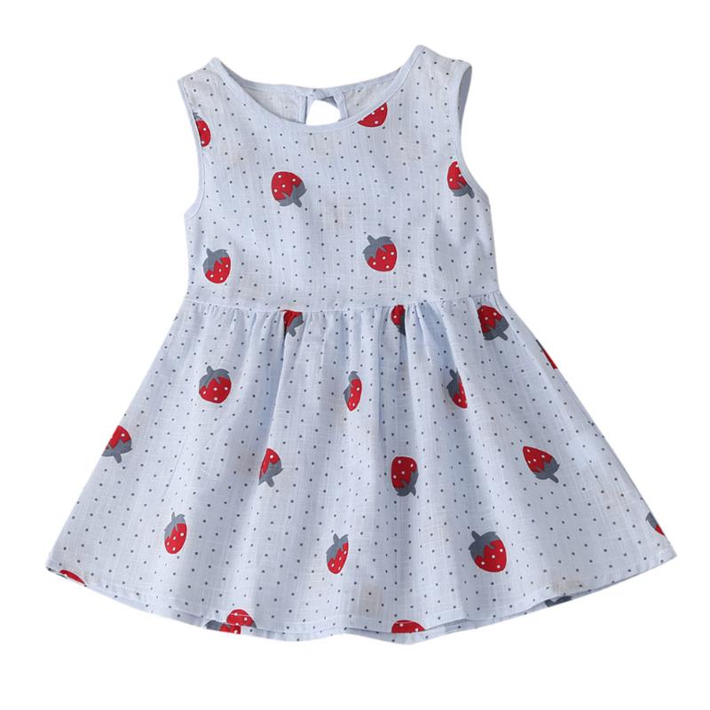 

2020 Baby Girl Dress Children Sundress Strawberry Toddler Dresses for Kids 1-5Y Fashion Girls Clothing Princess Summer Dress A4, White