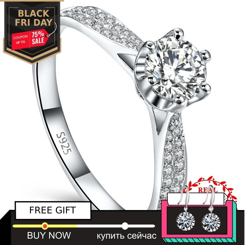 

Black Friday 1.5 CARAT NOT FAKE S925 Sterling Silver Ring SONA Diamond Classic 6 claws Fine Ring Wedding Engagement simple 925 CJ191210