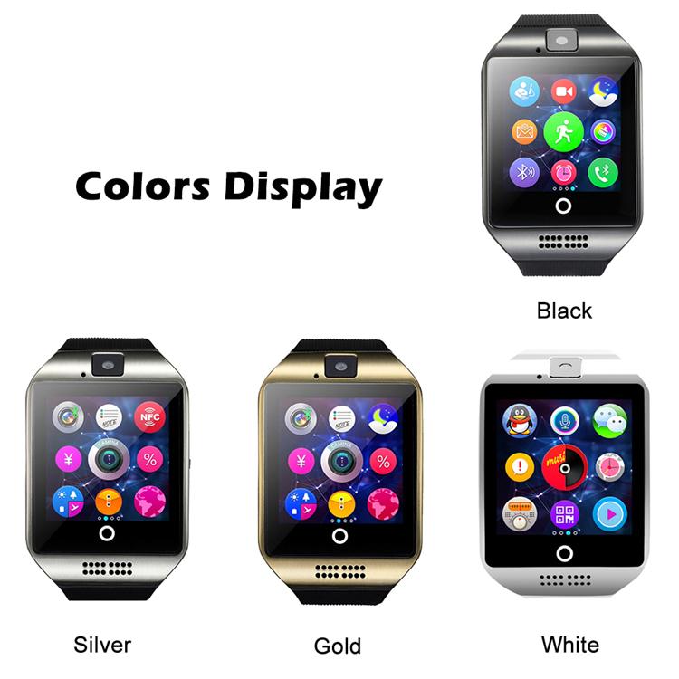 

New For Iphone 6 7 8 X Bluetooth Smart Watch Q18 Mini Camera For Android iPhone Samsung Smart Phones GSM SIM Card Touch Screen