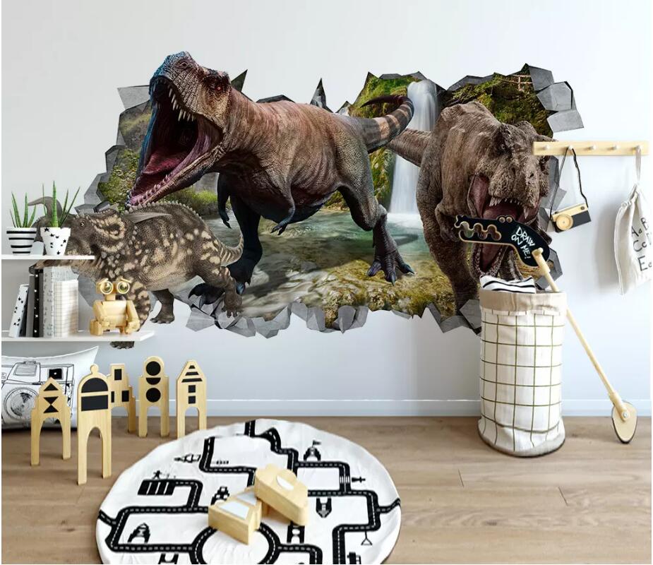 

WDBH 3d wallpaper custom photo Modern minimalist brick wall dinosaur children room home decor 3d wall murals wallpaper for walls 3 d, Non-woven wallpaper