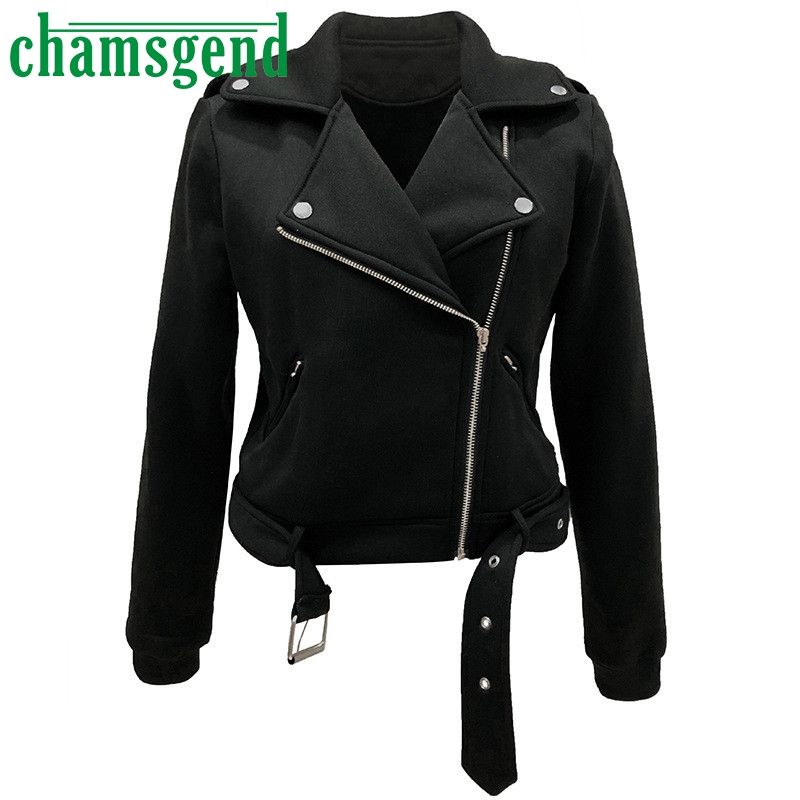 

Women Bomber Jacket Long Sleeve V-Neck Zipper Crop Coats and Outwear Women 2019 Autumn fashion Punk Cool Female Short Jackets #4, Black