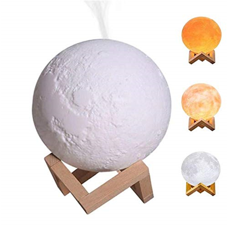 

880ML essential oil diffuser humidifier 3D Moon led lights Aroma Diffuser USB Touch Ultrasonic Humidificador Night Tricolor Mist Purifier