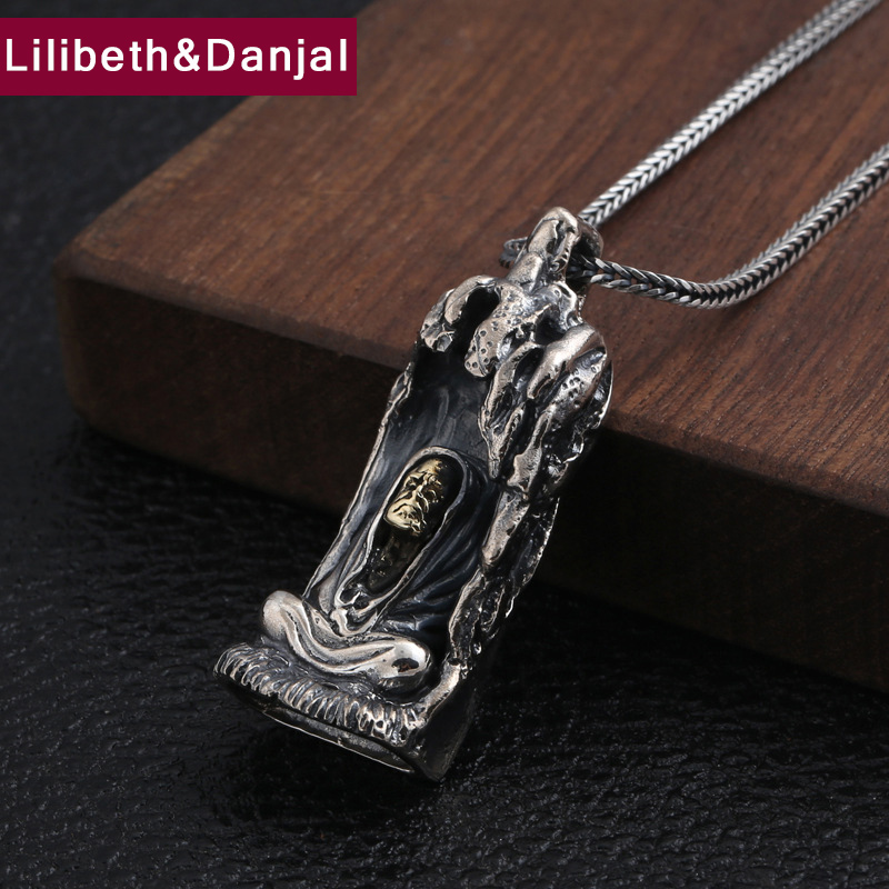 

Lockets 2021 Fashion Vintage Pendant 100% 925 Sterling Silver Jewelry Men Women Punk Creative Demon Necklace Making P127