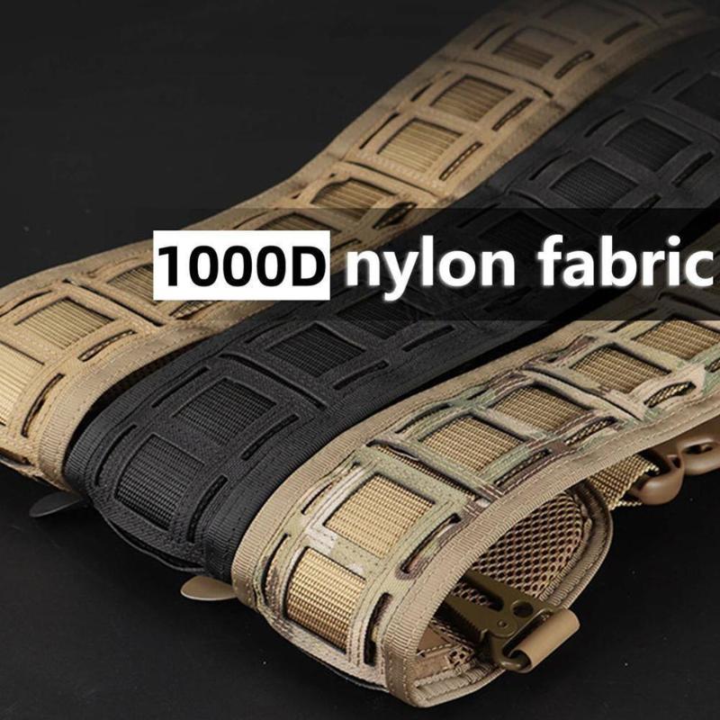 

Tactical Belt Waist Support Adjustable Army Waist Belt Girdle Soft Padded Shooting Hunting Outer Belts, Khaki