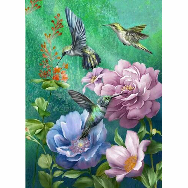 

5d diy diamond embroidery Flowers and Hummingbirds full square diamond painting mosaic kit crafts cross stitch home decor BY554