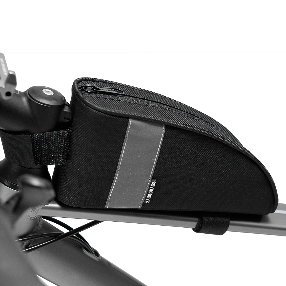 

MTB Road Bike Bicycle Bags Waterproof Cycling Front Frame Bags Top Tube Bag Pannier Pouch Phone Case Bike Accessories, Black