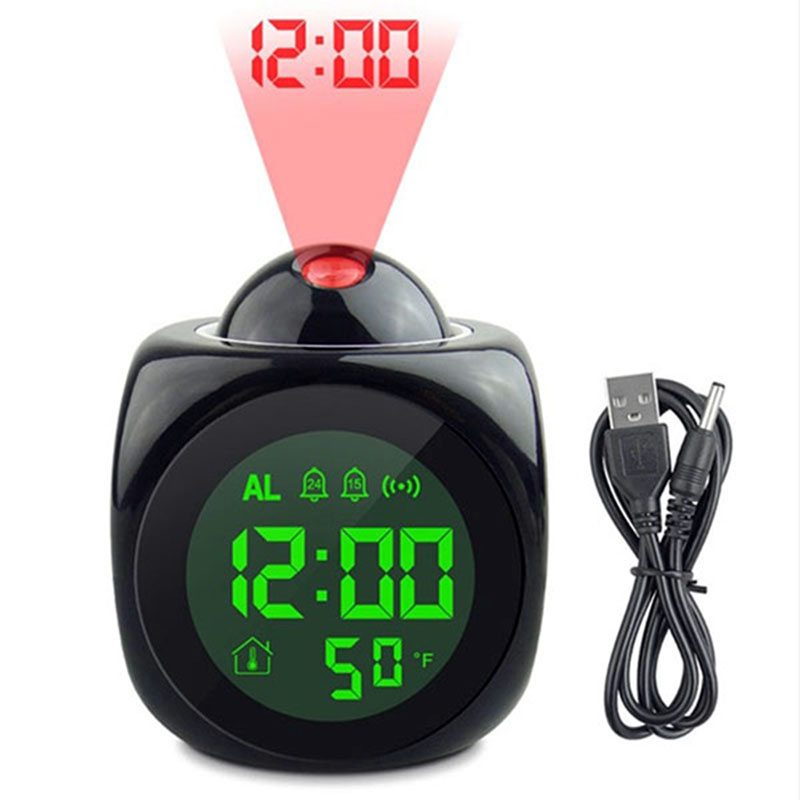 2019 Projection Alarm Clock With Led Lamp Digital Voice Talking