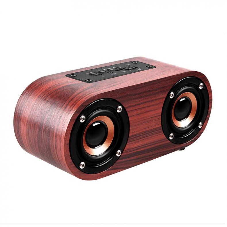 

Fashion Q8 6W Wooden Double Horn 4.2 Bluetooth Wireless Speaker Support AUX Cable Connection and TF Card Playback for Tablet PC / MP3