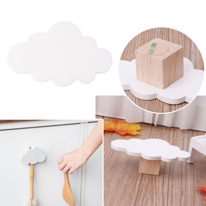 

2019 New Cute Cloud Hooks Wooden Clothes Hanger Wall Decor Children Bedroom Pendant