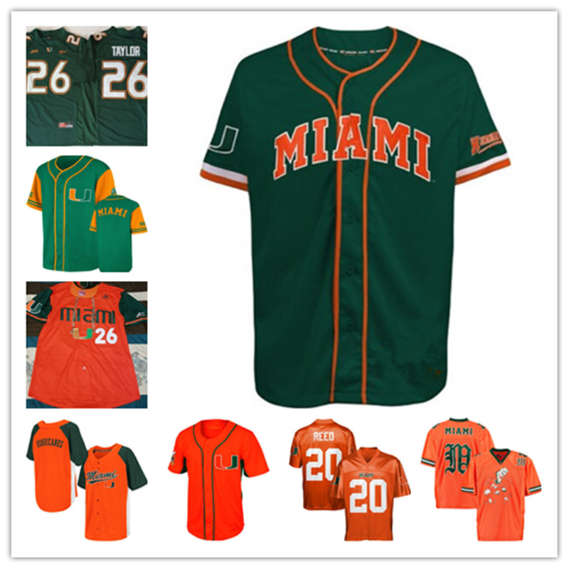 

Custom Hurricanes #26 FeanTaylor Green Strike Zone Baseball Jersey NCAA Baseball Jersey Any Name Any Number Size S-XXXL, As photo